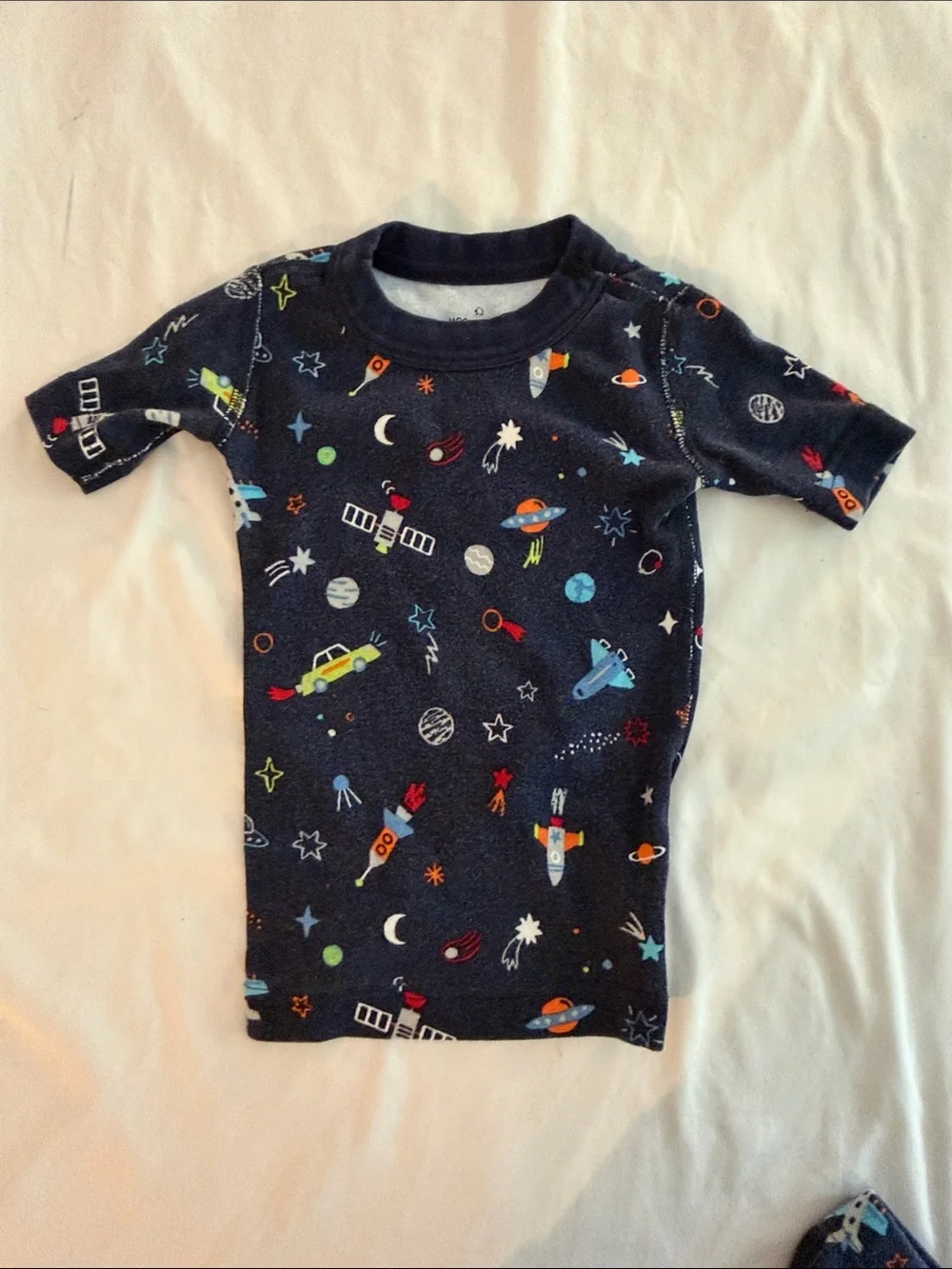Toddler Navy Space-Print Pajama Set